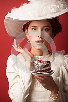 Edwardian women with cake