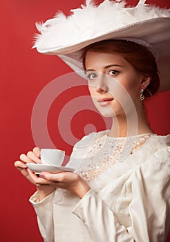 Edwardian women with cup photo