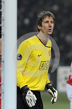 Edwin van der Sar during the match