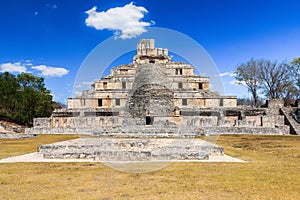 Edzna, Mexico. Edzna Mayan City. The Pyramid of the Five Floors. photo