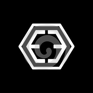 EE hexagon cool vector logo
