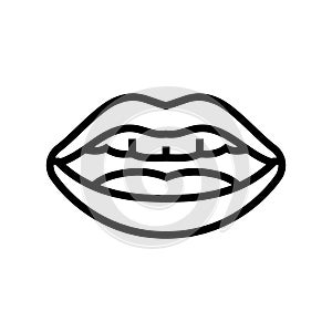 ee letter mouth animate line icon vector illustration