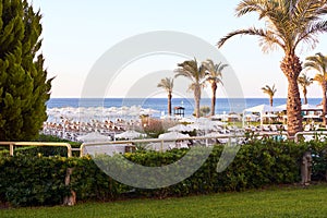 Eearly morning on the coast of the Mediterranean Sea.