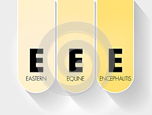 EEE - Eastern Equine Encephalitis acronym, medical concept background photo