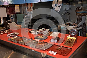 Eeel in the market, Kanazawa, Japan