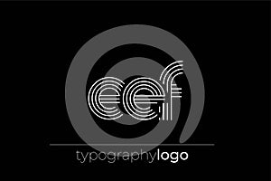 EEF modern geometric typography logo