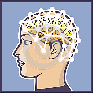 EEG brainwave reading Vector Illustration