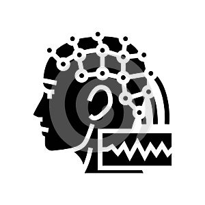 eeg monitoring neuroscience neurology glyph icon vector illustration