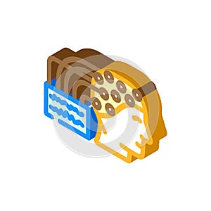 eeg monitoring neuroscience neurology isometric icon vector illustration