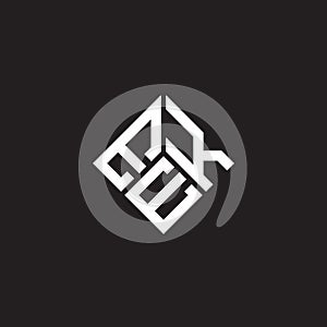 EEK letter logo design on black background. EEK creative initials letter logo concept. EEK letter design photo