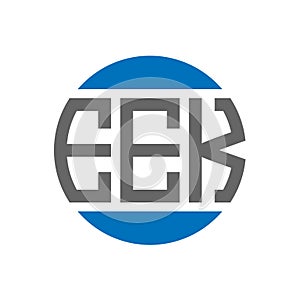 EEK letter logo design on white background. EEK creative initials circle logo concept. EEK letter design