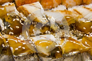 Eel rolls with teriaki sauce
