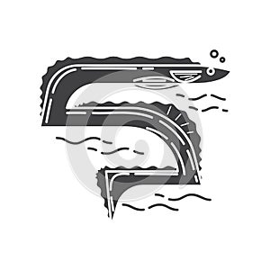eel. Vector illustration decorative design