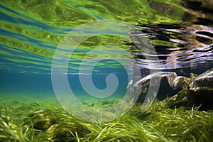 eelgrass in a freshwater river