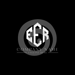 EER letter logo design with polygon shape. EER polygon and cube shape logo design. EER hexagon vector logo template white and