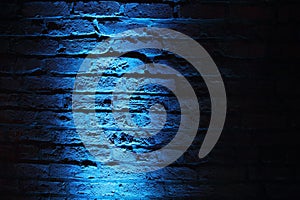 Eerie Blue light on wall background