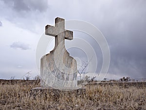 Eerie cemetery scene