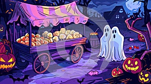 Eerie Edibles Cart Cartoon photo