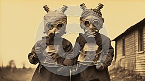 Eerie Glimpse into the Past: 19th Century Children in Gas Masks