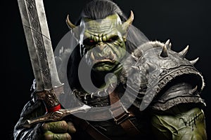 Eerie Green orc character. Generate Ai