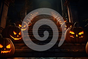 Eerie JackoLantern Steps Steps adorned with