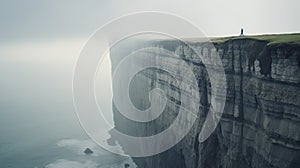 Eerie Landscapes: A Captivating Cliff Photo In Danish Design Style