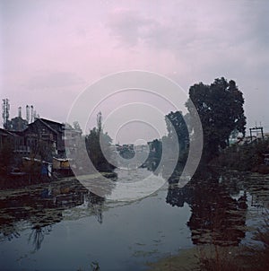 Old Srinagar in the dusk.