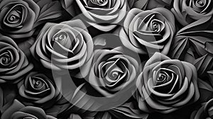 Eerily Realistic 3d Rose Flowers: Darkly Romantic Multilayered Surfaces