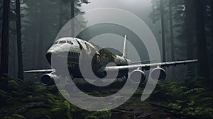 Eerily Realistic Apocalypse Art: Old Plane In Enchanting Forest