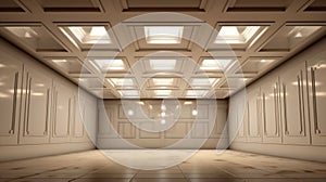 Eerily Realistic Ceiling Interior With Missing Front Wall photo