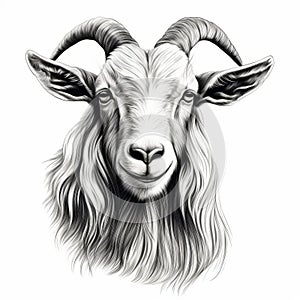 Eerily Realistic Goat Hair Graphic Design With Clean And Sharp Inking photo