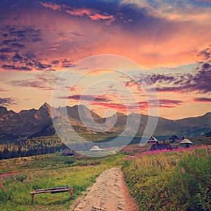 Eeriness mountain landscape