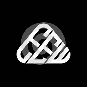 EEW letter logo creative design with vector graphic, EEW simple and modern logo in round triangle shape