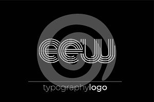 EEW modern geometric typography logo