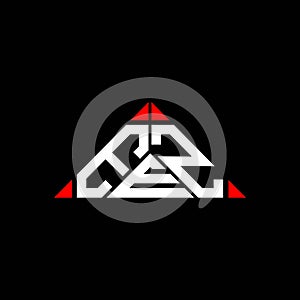 EEZ letter logo creative design with vector graphic, EEZ simple and modern logo in round triangle shape