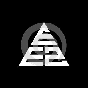 EEZ triangle letter logo design with triangle shape. EEZ triangle logo design monogram. EEZ triangle vector logo template with red