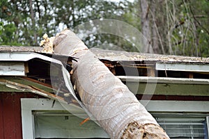 EF0 tornado damage on house roof