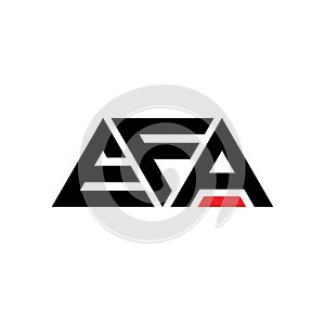 EFA triangle letter logo design with triangle shape. EFA triangle logo design monogram. EFA triangle vector logo template with red