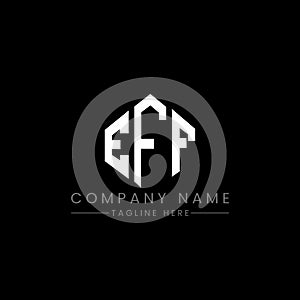 EFF letter logo design with polygon shape. EFF polygon and cube shape logo design. EFF hexagon vector logo template white and