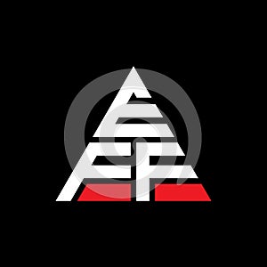 EFF triangle letter logo design with triangle shape. EFF triangle logo design monogram. EFF triangle vector logo template with red
