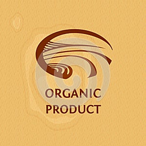 Effect engraving sign. Vintage eco sticker for organic natural