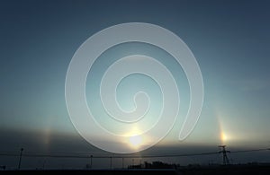 The effect of a `Halo` two suns in the sky in cold weather