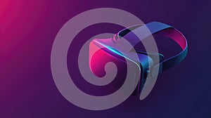 effect isometric style vr headset with a fading effect