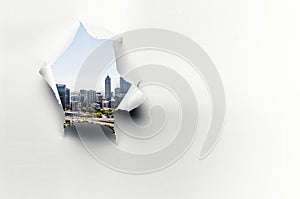 Effect of torn paper hole