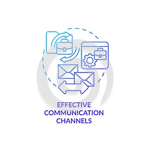 Effective communication channels blue gradient concept icon