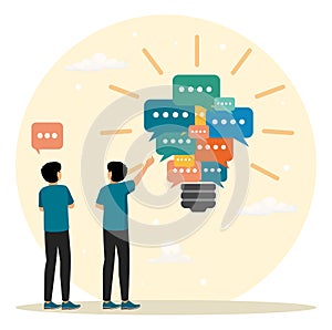 Effective communication concept, meeting discussion or conversation solution.