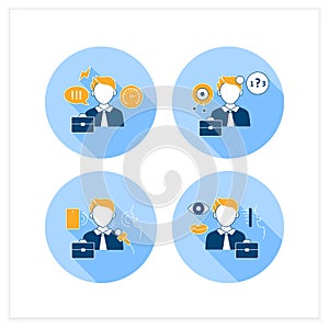 Effective communication flat icons set