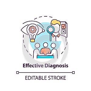 Effective diagnosis concept icon