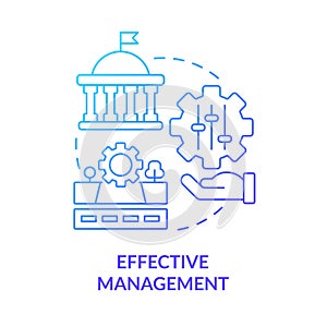 Effective management blue gradient concept icon