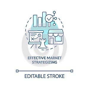 Effective market strategizing turquoise concept icon